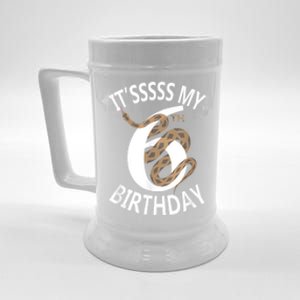 Its My 6th Birthday 6 Years Old Snake Boy And Girl Party Beer Stein