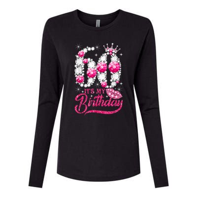 It's My 60th Birthday Cute Gift Queen 60 Years Old Shoes Crown Diamond Gift Womens Cotton Relaxed Long Sleeve T-Shirt