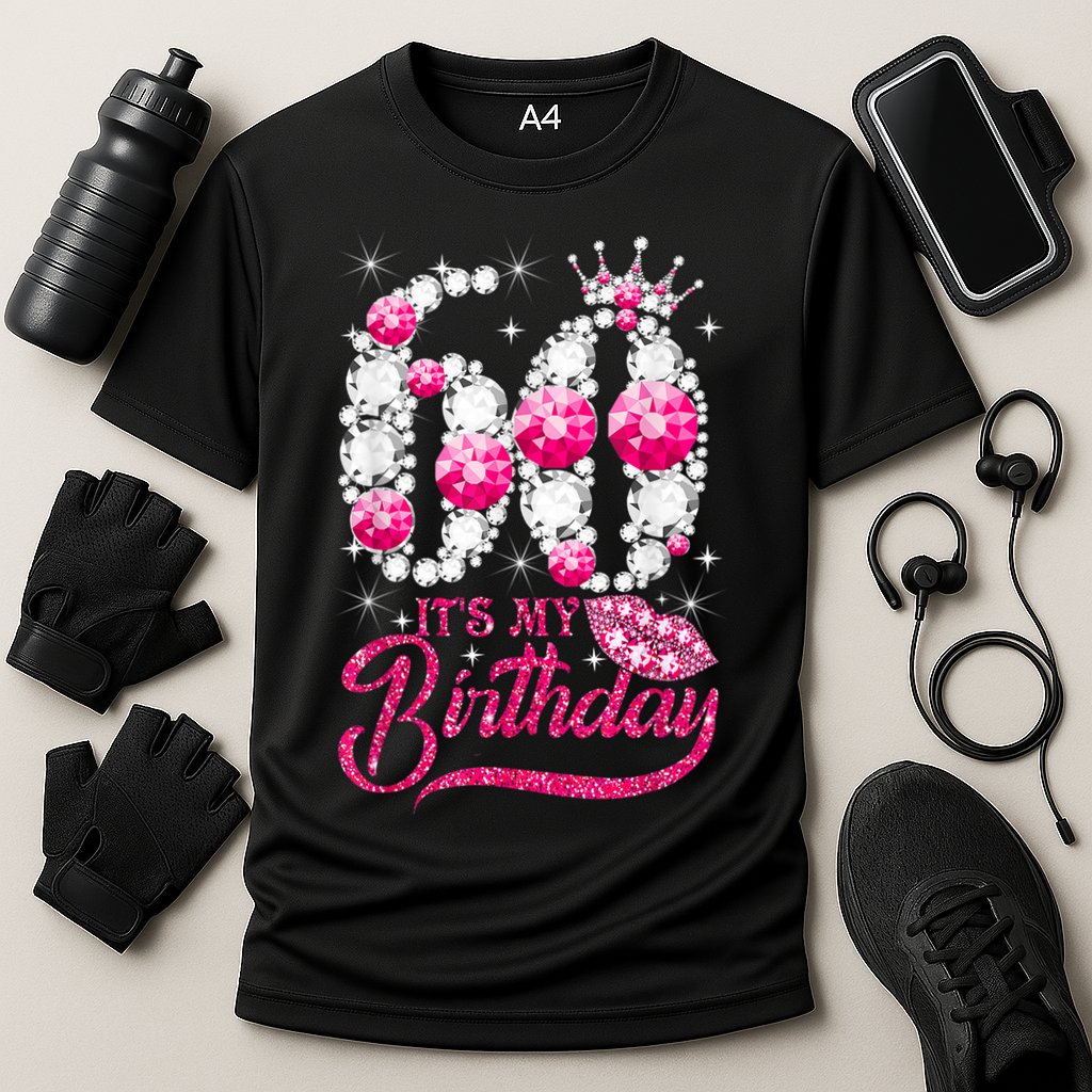 It's My 60th Birthday Cute Gift Queen 60 Years Old Shoes Crown Diamond Gift Cooling Performance Crew T-Shirt