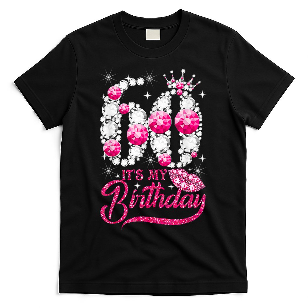 It's My 60th Birthday Cute Gift Queen 60 Years Old Shoes Crown Diamond Gift T-Shirt