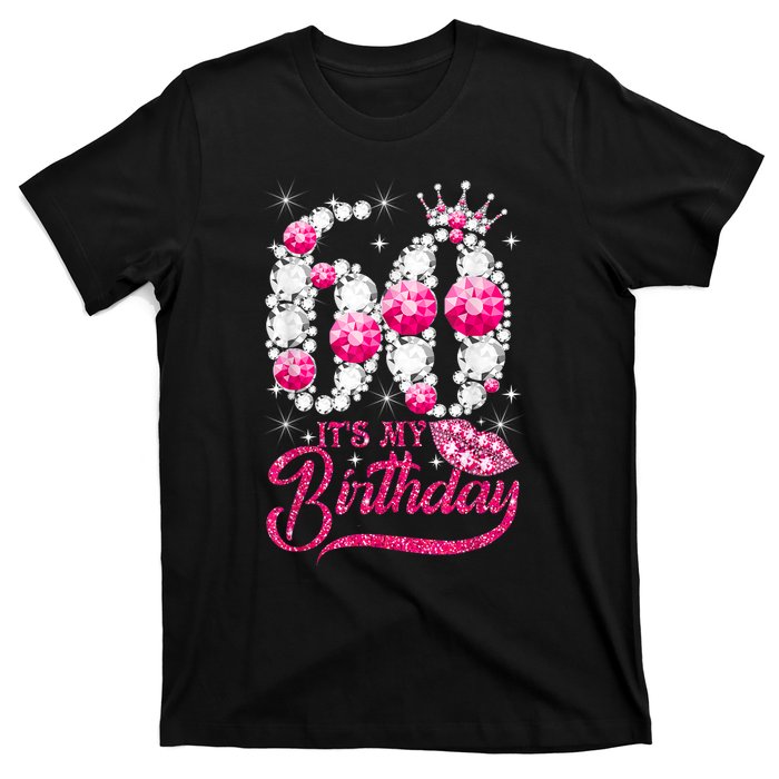 It's My 60th Birthday Cute Gift Queen 60 Years Old Shoes Crown Diamond Gift T-Shirt