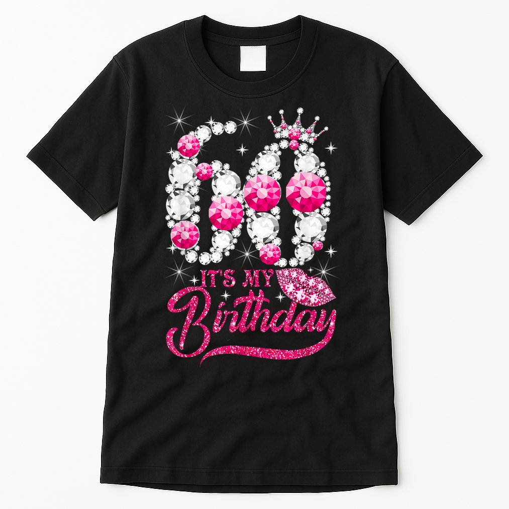 It's My 60th Birthday Cute Gift Queen 60 Years Old Shoes Crown Diamond Gift Tall T-Shirt