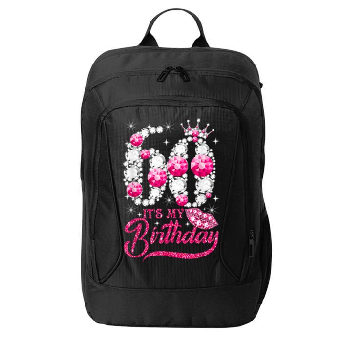 It's My 60th Birthday Cute Gift Queen 60 Years Old Shoes Crown Diamond Gift City Backpack