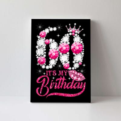 It's My 60th Birthday Cute Gift Queen 60 Years Old Shoes Crown Diamond Gift Canvas