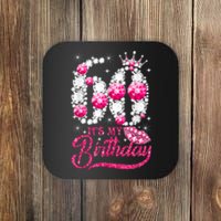 It's My 60th Birthday Cute Gift Queen 60 Years Old Shoes Crown Diamond Gift Coaster