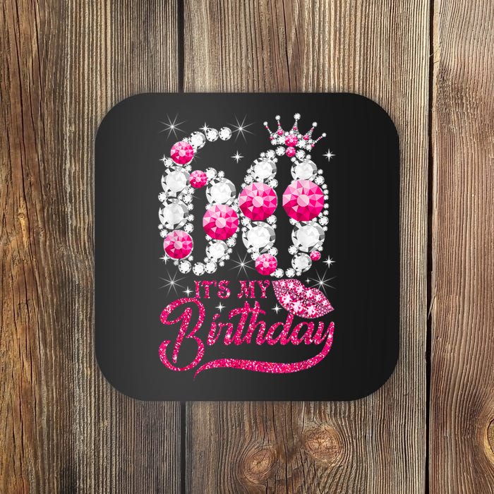 It's My 60th Birthday Cute Gift Queen 60 Years Old Shoes Crown Diamond Gift Coaster