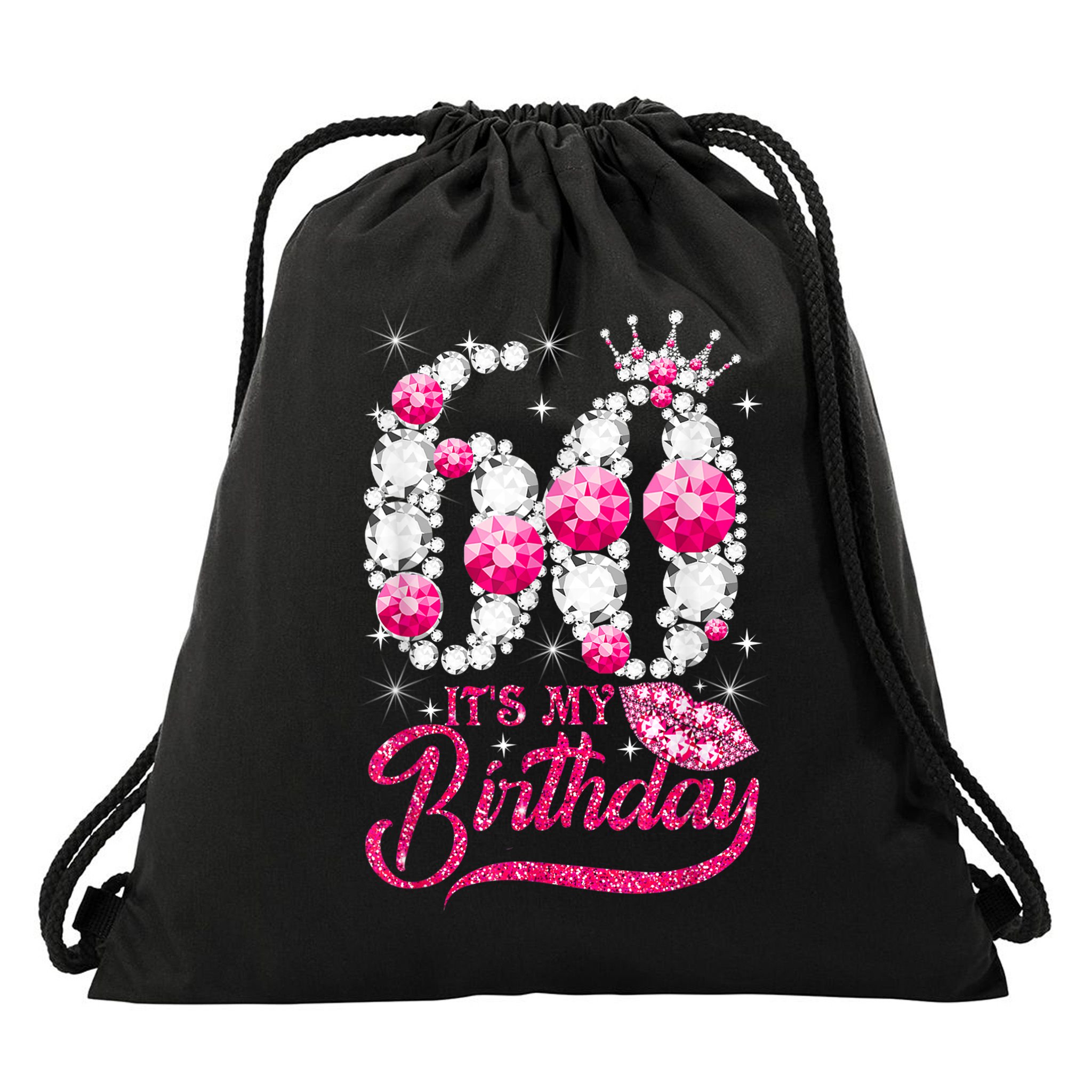 It's My 60th Birthday Cute Gift Queen 60 Years Old Shoes Crown Diamond Gift Drawstring Bag