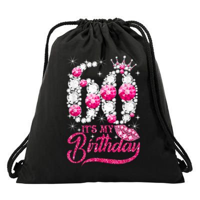 It's My 60th Birthday Cute Gift Queen 60 Years Old Shoes Crown Diamond Gift Drawstring Bag