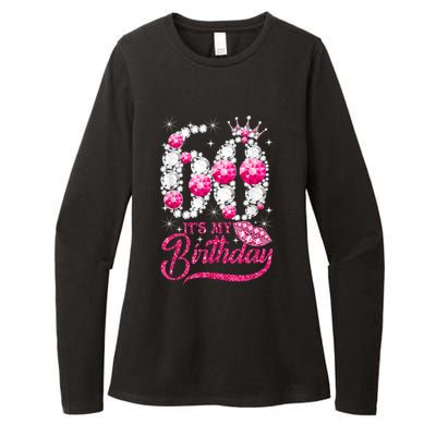 It's My 60th Birthday Cute Gift Queen 60 Years Old Shoes Crown Diamond Gift Womens CVC Long Sleeve Shirt