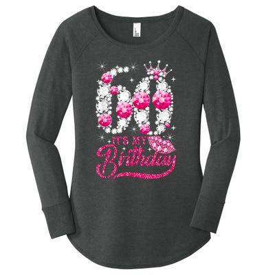 It's My 60th Birthday Cute Gift Queen 60 Years Old Shoes Crown Diamond Gift Women's Perfect Tri Tunic Long Sleeve Shirt