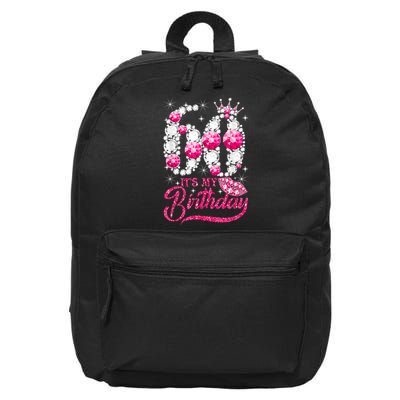 It's My 60th Birthday Cute Gift Queen 60 Years Old Shoes Crown Diamond Gift 16 in Basic Backpack