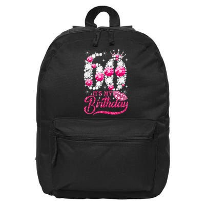 It's My 60th Birthday Cute Gift Queen 60 Years Old Shoes Crown Diamond Gift 16 in Basic Backpack