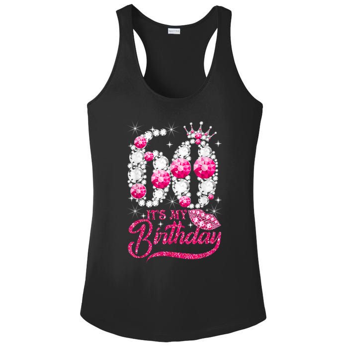 It's My 60th Birthday Cute Gift Queen 60 Years Old Shoes Crown Diamond Gift Ladies PosiCharge Competitor Racerback Tank