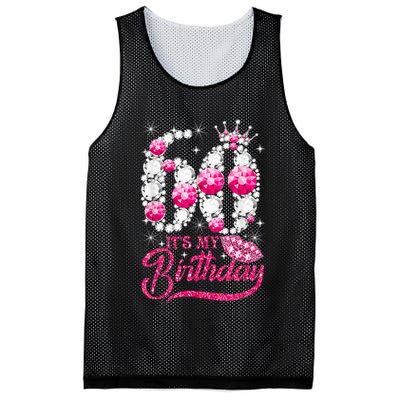 It's My 60th Birthday Cute Gift Queen 60 Years Old Shoes Crown Diamond Gift Mesh Reversible Basketball Jersey Tank