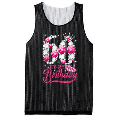 It's My 60th Birthday Cute Gift Queen 60 Years Old Shoes Crown Diamond Gift Mesh Reversible Basketball Jersey Tank