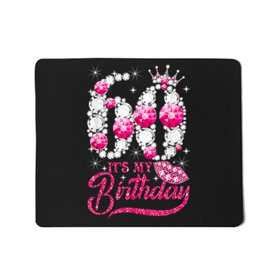 It's My 60th Birthday Cute Gift Queen 60 Years Old Shoes Crown Diamond Gift Mousepad