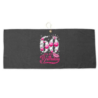 It's My 60th Birthday Cute Gift Queen 60 Years Old Shoes Crown Diamond Gift Large Microfiber Waffle Golf Towel