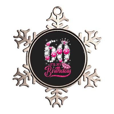 It's My 60th Birthday Cute Gift Queen 60 Years Old Shoes Crown Diamond Gift Metallic Star Ornament