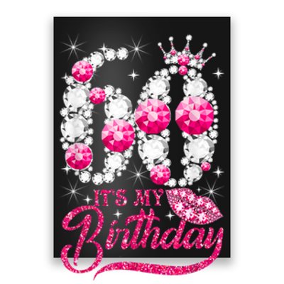 It's My 60th Birthday Cute Gift Queen 60 Years Old Shoes Crown Diamond Gift Poster