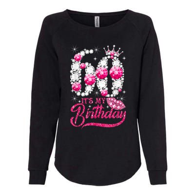 It's My 60th Birthday Cute Gift Queen 60 Years Old Shoes Crown Diamond Gift Womens California Wash Sweatshirt