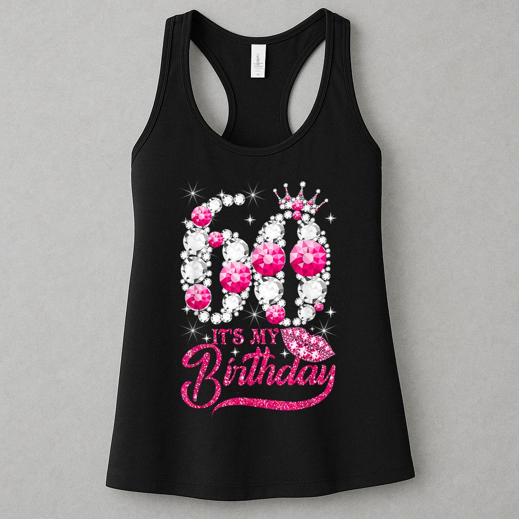 It's My 60th Birthday Cute Gift Queen 60 Years Old Shoes Crown Diamond Gift Womens Tank Top