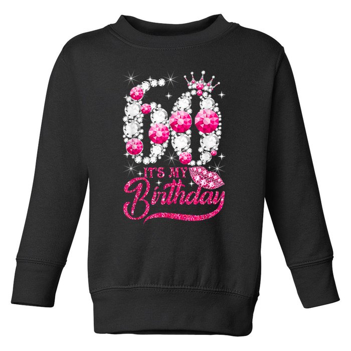 It's My 60th Birthday Cute Gift Queen 60 Years Old Shoes Crown Diamond Gift Toddler Sweatshirt