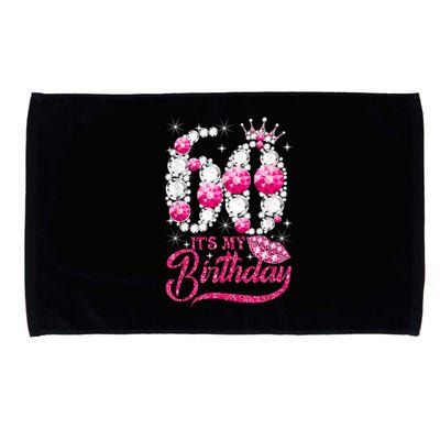 It's My 60th Birthday Cute Gift Queen 60 Years Old Shoes Crown Diamond Gift Microfiber Hand Towel