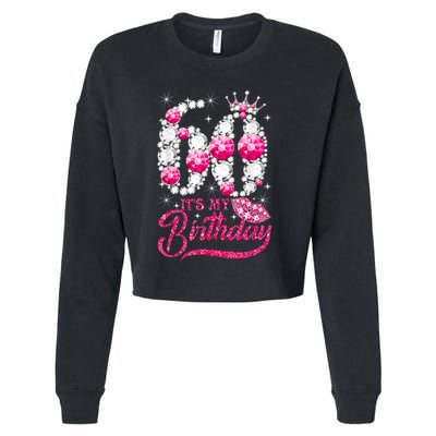 It's My 60th Birthday Cute Gift Queen 60 Years Old Shoes Crown Diamond Gift Cropped Pullover Crew