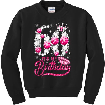 It's My 60th Birthday Cute Gift Queen 60 Years Old Shoes Crown Diamond Gift Kids Sweatshirt