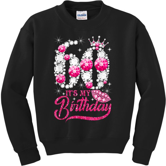 It's My 60th Birthday Cute Gift Queen 60 Years Old Shoes Crown Diamond Gift Kids Sweatshirt