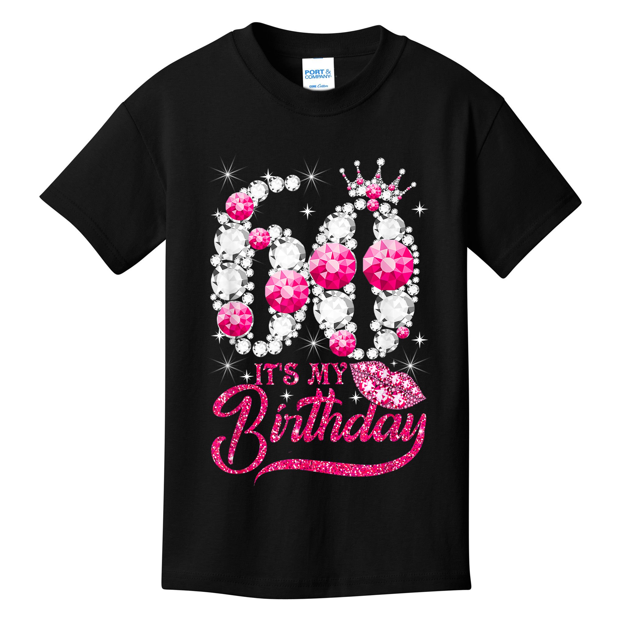 It's My 60th Birthday Cute Gift Queen 60 Years Old Shoes Crown Diamond Gift Kids T-Shirt