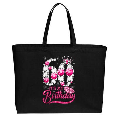 It's My 60th Birthday Cute Gift Queen 60 Years Old Shoes Crown Diamond Gift Cotton Canvas Jumbo Tote