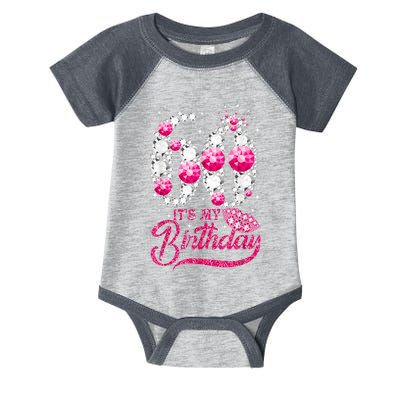 It's My 60th Birthday Cute Gift Queen 60 Years Old Shoes Crown Diamond Gift Infant Baby Jersey Bodysuit