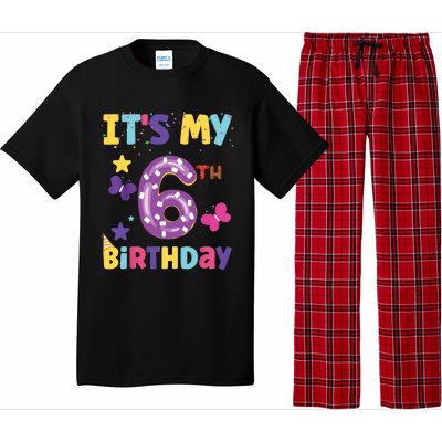 Its My 6th Birthday Sweet Dunat Girl Funny 6 Year Old Pajama Set