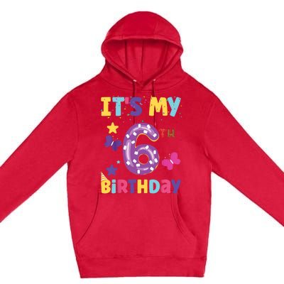 Its My 6th Birthday Sweet Dunat Girl Funny 6 Year Old Premium Pullover Hoodie