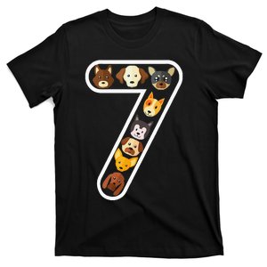 It's My 7th Birthday Dog Lover 7 Years Cute Puppies T-Shirt