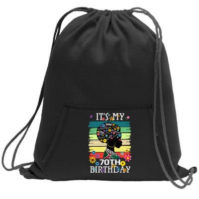 Its My 70 Year Old African American Black Women 70th Sweatshirt Cinch Pack Bag