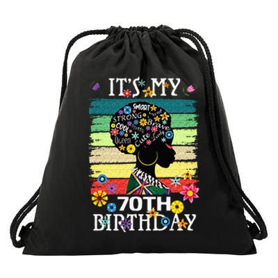 Its My 70 Year Old African American Black Women 70th Drawstring Bag