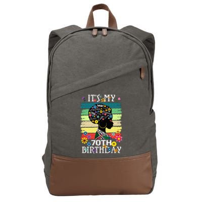 Its My 70 Year Old African American Black Women 70th Cotton Canvas Backpack