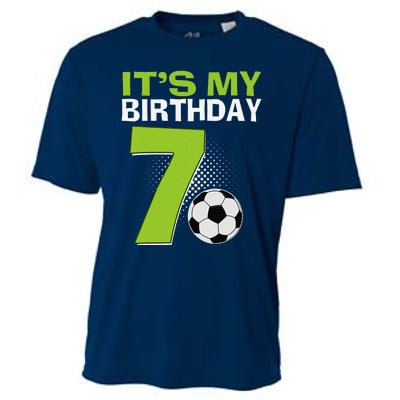 ItS My 7th Birthday Boy Soccer Football 7 Years Old Cooling Performance Crew T-Shirt