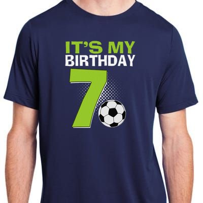 ItS My 7th Birthday Boy Soccer Football 7 Years Old Adult ChromaSoft Performance T-Shirt