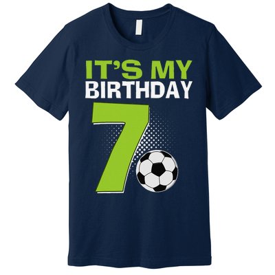 ItS My 7th Birthday Boy Soccer Football 7 Years Old Premium T-Shirt