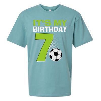 ItS My 7th Birthday Boy Soccer Football 7 Years Old Sueded Cloud Jersey T-Shirt