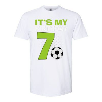 ItS My 7th Birthday Boy Soccer Football 7 Years Old Softstyle CVC T-Shirt