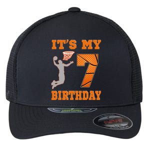 ItS My 7th Birthday Basketball Dunk Boy 7 Years Old Flexfit Unipanel Trucker Cap