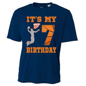 ItS My 7th Birthday Basketball Dunk Boy 7 Years Old Cooling Performance Crew T-Shirt