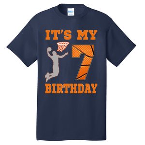 ItS My 7th Birthday Basketball Dunk Boy 7 Years Old Tall T-Shirt