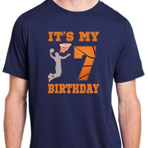 ItS My 7th Birthday Basketball Dunk Boy 7 Years Old Adult ChromaSoft Performance T-Shirt