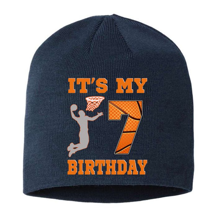 ItS My 7th Birthday Basketball Dunk Boy 7 Years Old Sustainable Beanie