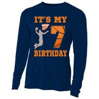 ItS My 7th Birthday Basketball Dunk Boy 7 Years Old Cooling Performance Long Sleeve Crew